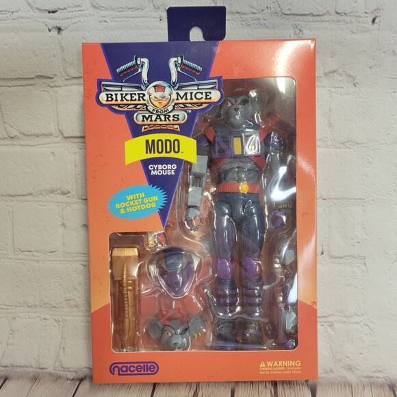 Biker Mice from Mars MODO Cyborg Mouse with Rocket Gun & Hotdog Action Figure - Picture 1 of 4